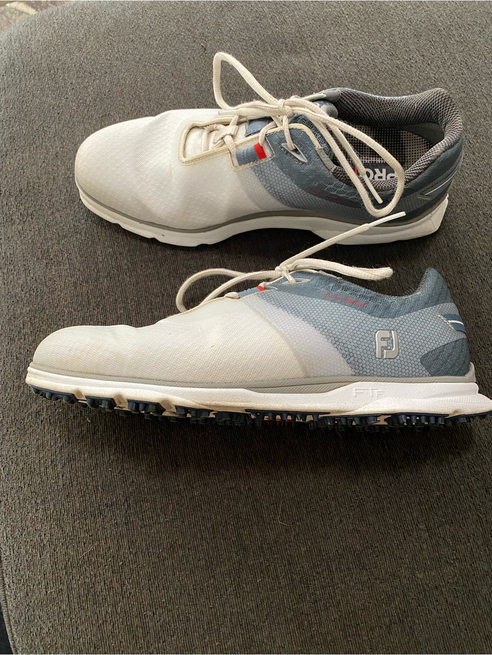 FootJoy Men's Athletic Golf Shoes White with Gray and Blue Accents